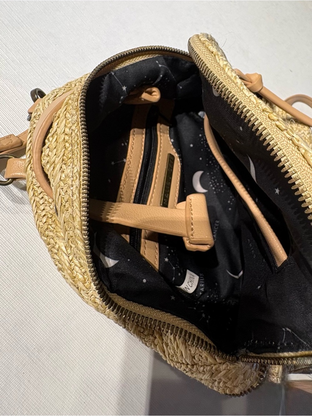 Malibu Skye Woven Raffia Convertible Mini Backpack - Picture 4 of 9